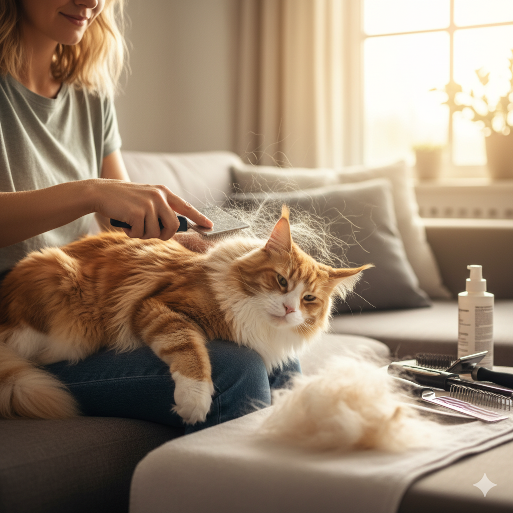 Kedi tüy bakımı: Düzenli tarama ile dökülmeyi azaltma taktikleri (özellikle uzun tüylü kediler)
