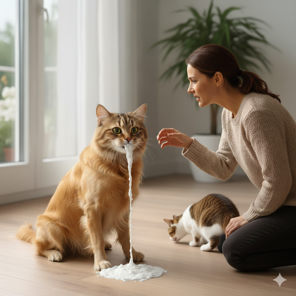 Kedinin Ağzından Köpük Gelmesi, Kedim Beyaz Köpük Kusuyor, Ne Yapmalıyım?